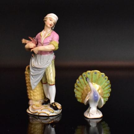 Geflügelhändler und Miniaturpfau Händler mit Fasan