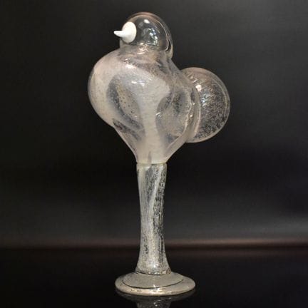 Vogel  20. Jh. |   Farbloses Glas, weiße Einschmel