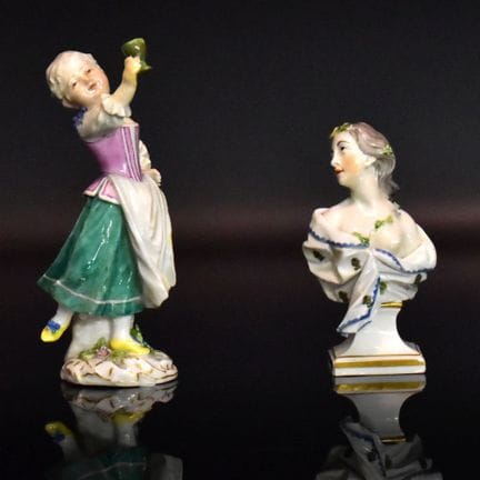 Miniaturbüste "Frühling" / Mädchen mit Weinglas  T