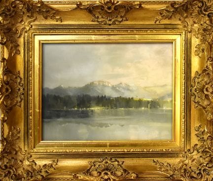 Blick vom Chiemsee auf die Kampenwand   Unbekannt 