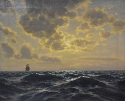 Segelschiff auf dem Meer   Rüdisühli, Hermann 1864
