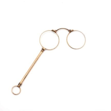 Lorgnon     14 K GG, Glas. Marke: 585. H. 15 cm. C