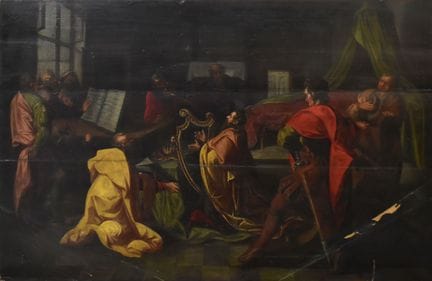 König David spielt die Harfe Für das möglliche Vor