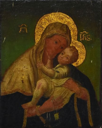 Madonna mit Kind In der Art einer russischen Ikone
