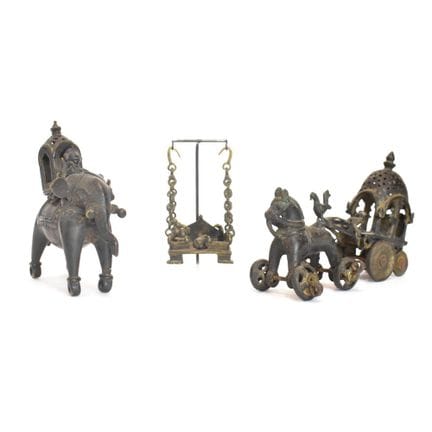 Schaukelnder Ganesha / Elefant mit Sänfte / Pferd 