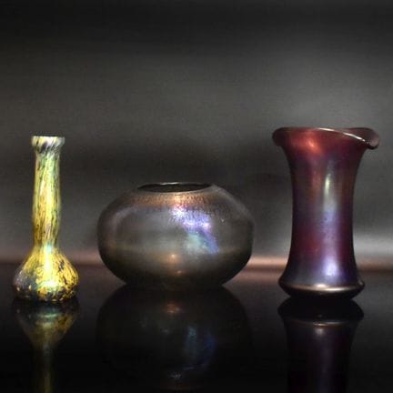 Drei Vasen  20. Jh. |   Verschiedenfarbiges Glas, 