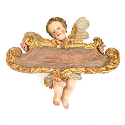 Geflügelter Putto mit Kartusche  Süddeutschland, 1