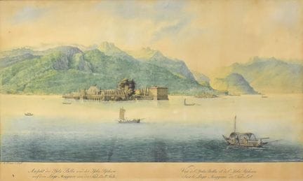 Ansicht der Isola Bella und der Isola Peschiere ..