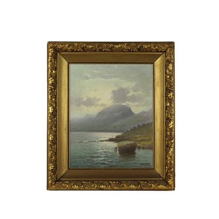 V.油画《海军》，油画颜料，木质雕刻镀金画框，右下方有签名，高 53 x 45 厘米 - 画框高 7