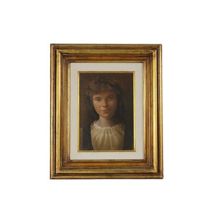 布面油画，描绘了一位少女的肖像，意大利，20世纪，33×23厘米