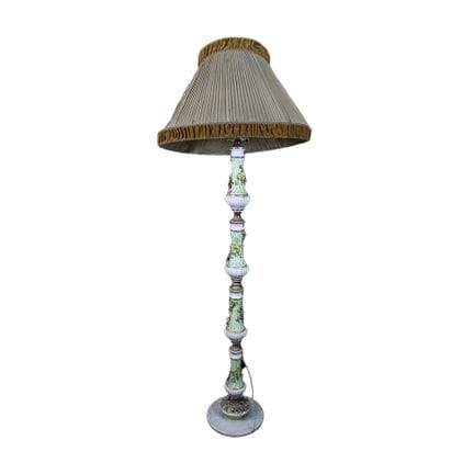 LAMPADA DA TERRA  in porcellana policroma decorata