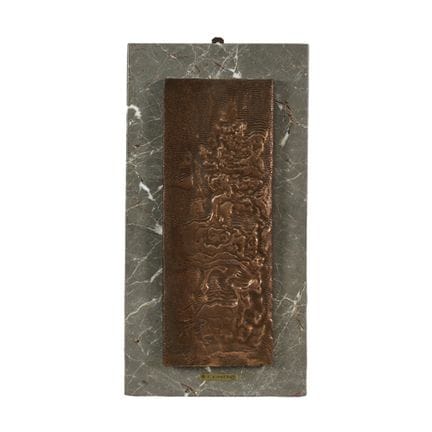 3ER-SET FLACHRELIEFS aus verkupfertem Metall, auf 
