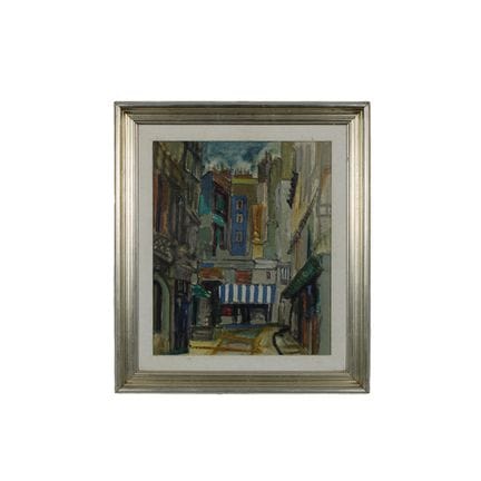 A. RUGGIERO 油画，描绘带有住宅的风景，左下角签名，装裱于木框内  意大利 20世纪 画作