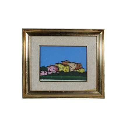 DELORIO, Aquarell auf Holztafel, Darstellung einer