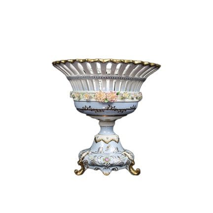 TISCHDEKORATION aus Porzellan mit Blumenmotiven un