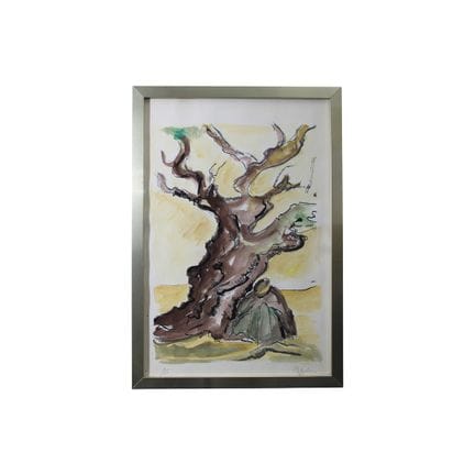 LITHOGRAPHIE mit Darstellung eines Baumes 19/20. u