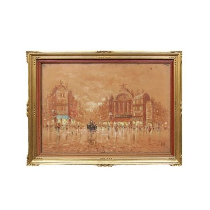布面油画，描绘巴黎街道，右下角署名 A. De Vity 那不勒斯 1901-1993，尺寸 69 