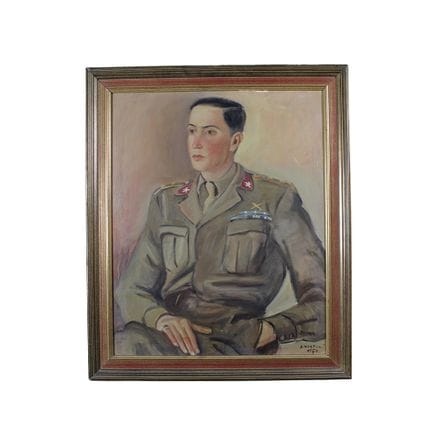阿莫雷利 布面油画 《士兵肖像》 创作于1950年  高80厘米 × 宽65厘米