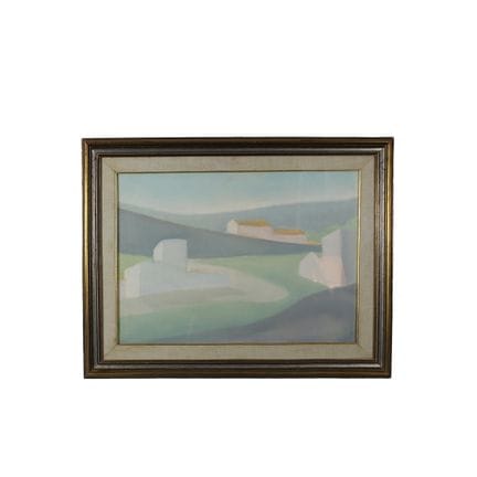 弗朗茨·奥兰多 布面油画，描绘了“明光派”绘画中典型的风景，装裱于镀金木框内，意大利，20世纪，画作