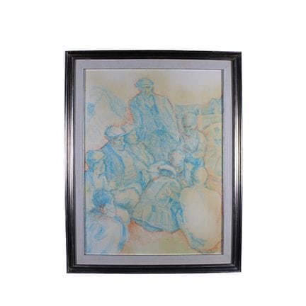 归属：MADE' 粉彩画，绘于卡纸上，《乡村人物》 85 × 65 厘米