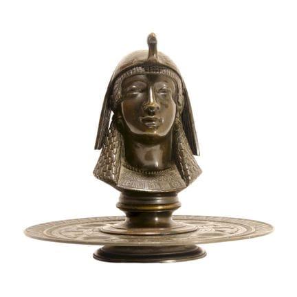 TISCH-DUFTBRENNER aus brünierter Bronze, fein zise