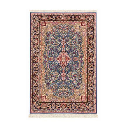 TAPPETO ORIENTALE  a fondo azzurro decorato con fi