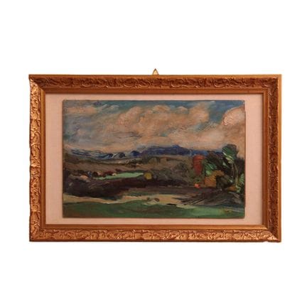 汉斯·维尔肯（HANS WILKEN） 木板油画 《奇伦托风景》，署名 W.H.W.，1963年，意