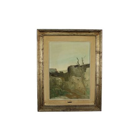 帆布油画，描绘抽象风景，署名 Matteo Puccio 20 世纪 高厘米 70 x 50 - 画