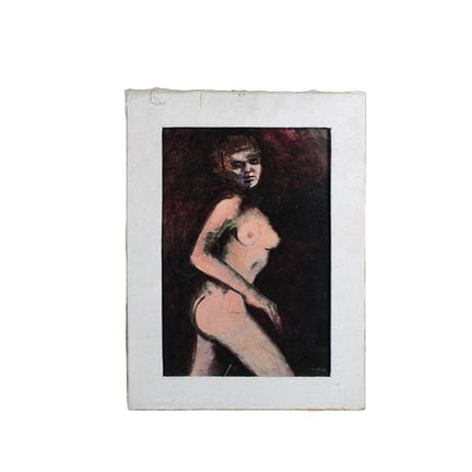 G. FILIBECK 油画，画布为胶合板，描绘女性裸体，右下角有签名，背面有题词。 意大利 20世
