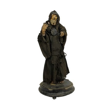 SCULTURA  raffigurante San Francesco con testa e a
