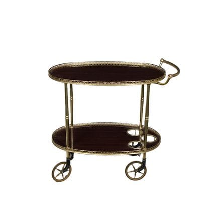 CARRELLO PORTAVIVANDE  in metallo dorato e ottone 