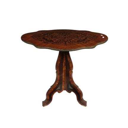 TABLE BASSE NAPOLÉON III  en bois rose avec incrus
