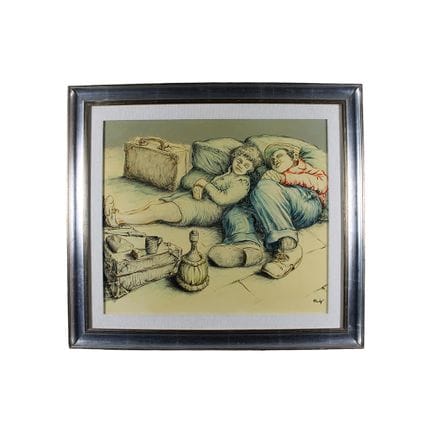 皮波·马德（PIPPO MADE'） 布面综合材料画 《休憩》 60 × 70 厘米