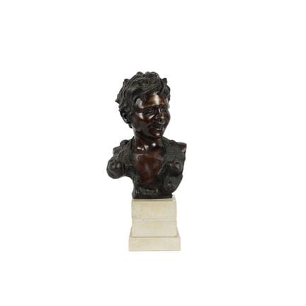 BRONZESKULPTUR, darstellend die Büste eines kleine