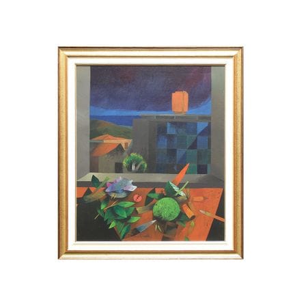 超现实主义油画，布面油画，题材为《全景》，作者马托雷利（巴勒莫 1936-2015）签名，尺寸 70