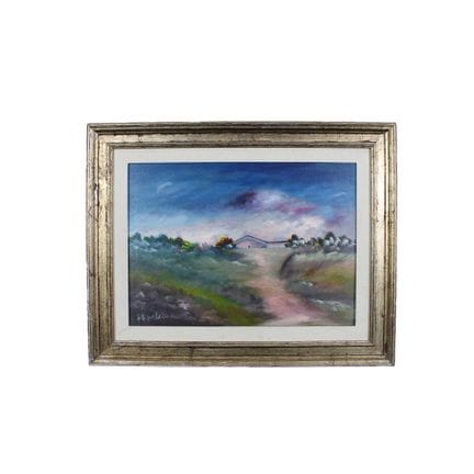 帆布油画，描绘风景，左下方有 Fittipaldi 的签名，镀金木框。  意大利 20 世纪 高厘米