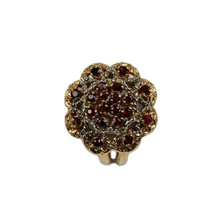 ANELLO  in oro giallo e bianco con pavet di pietre