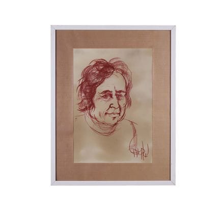 油性铅笔画于硬卡纸上 男性人物肖像   50 × 33 厘米