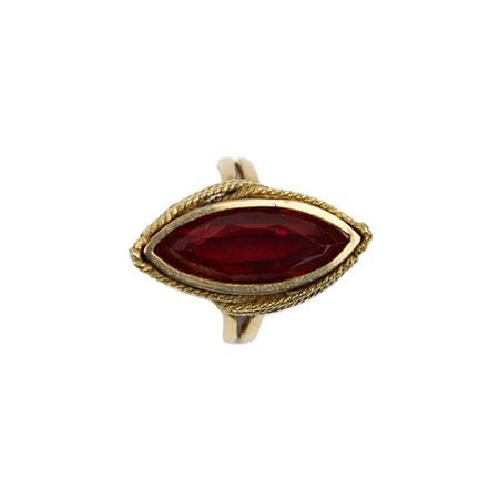 ANELLO  in oro giallo 750 a spoletta con pietra ce