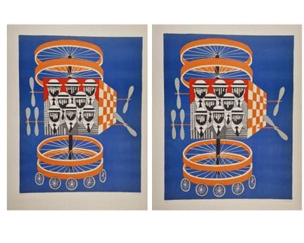 亚尼斯·盖蒂斯（希腊，1923-1984）
《拼车》。1973年。石版画。510 x 648 毫米。