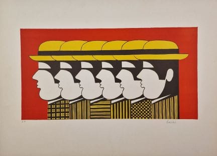 亚尼斯·盖蒂斯（希腊，1923-1984）
《黄帽子》续作。约1973年。 石版画。522 x 27