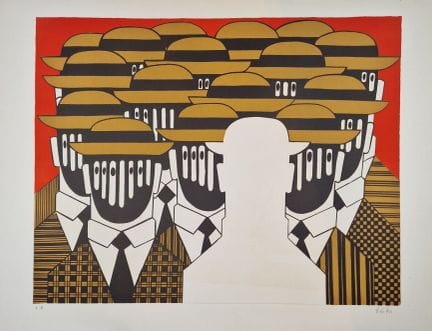 亚尼斯·盖蒂斯（希腊，1923-1984）
《戴棕色帽子的男人》。约1973年。石版画。650 x 