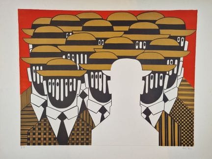 亚尼斯·盖蒂斯（希腊，1923-1984）
《戴棕色帽子的男人》。约1973年。石版画。650 x 