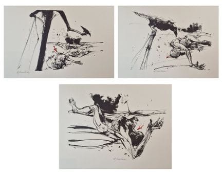 弗拉基米尔·维利科维奇（1935-2019） 
《阿尔滕堡的胡桃树》
羊皮纸石版画
画作边缘以铅笔签