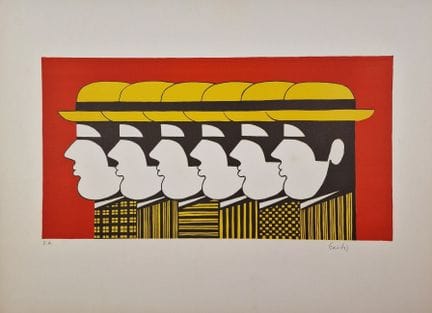 亚尼斯·盖蒂斯（希腊，1923-1984）
《黄帽子》续作。约1973年。 石版画。522 x 27