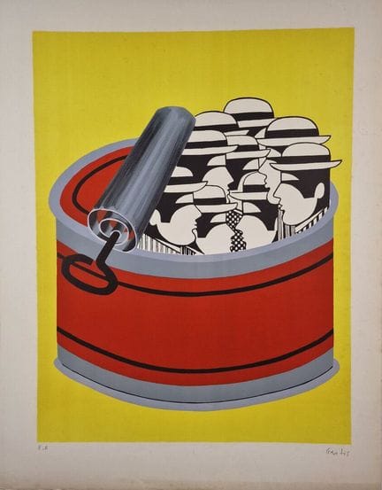 亚尼斯·盖蒂斯（希腊，1923-1984）
《罐头盒》。约1973年。石版画。500 x 650 毫