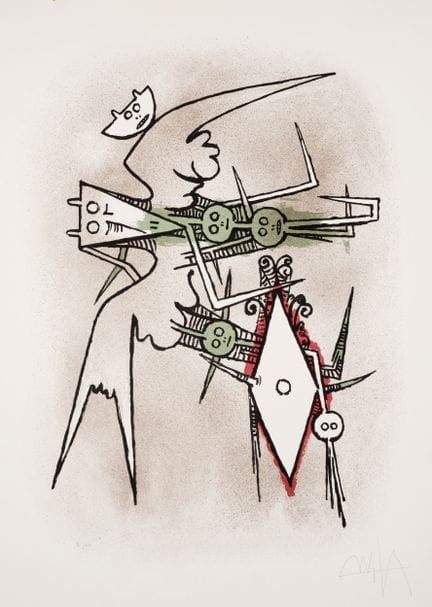 LAM, WIFREDO (1902 - 1982)
Litografia su carta. Fi