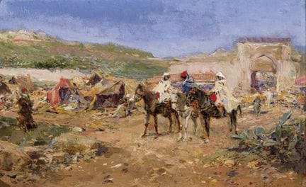 何塞·本利乌雷·伊·吉尔（1855—1937）
木板油画。右下角签名。13 × 20 厘米。