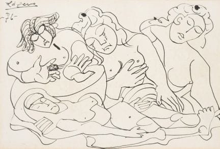 拉谢罗，何塞·奥特罗·阿贝莱多（1908—1996）
纸张正反两面均有绘制。署名并注明日期（1976