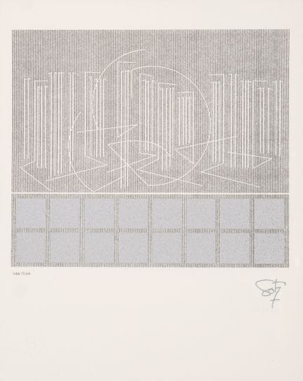 索托，赫苏斯·拉斐尔（1923—2005）
纸本丝网印刷，带有出版商的干印章。右下角以印章签名。左下